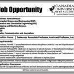 Canadian University তে শিক্ষক নিয়োগ