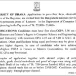 Dhaka University তে শিক্ষক নিয়োগ