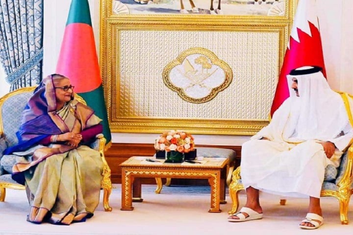 কাতারের আমিরের সঙ্গে প্রধানমন্ত্রীর সাক্ষাৎ