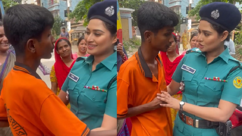 শুটিংস্থলে প্রকাশ্যে জড়িয়ে ধরে নায়িকাকে চুমু দেয়ার চেষ্টা করলেন এক কিশোর